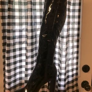 Gianni Bini…Black patent leather, thigh high boots